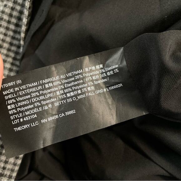 THEORY Houdstooth Aline Dress Sz 6 - Picture 3 of 9